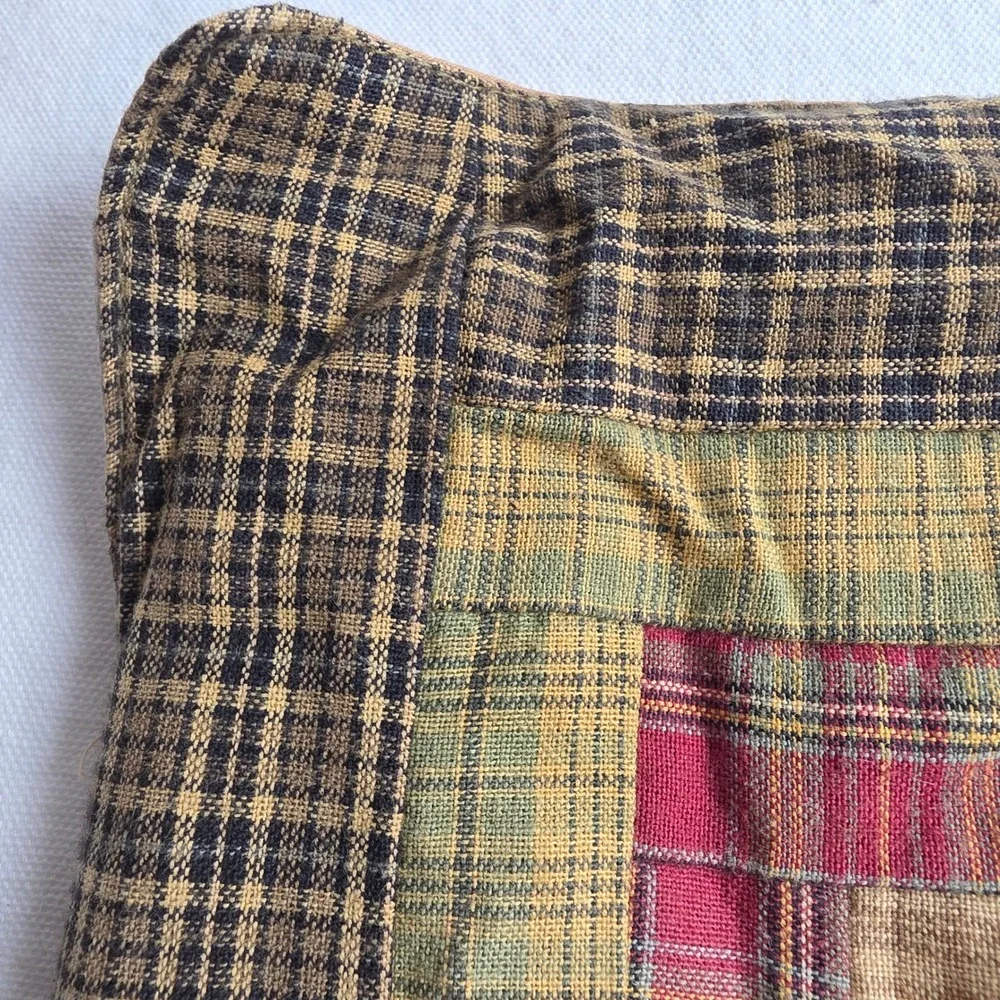 Nancy's Nook Victorian Heart Quilted Placemat Log Cabin Plaid Cotton 17x11